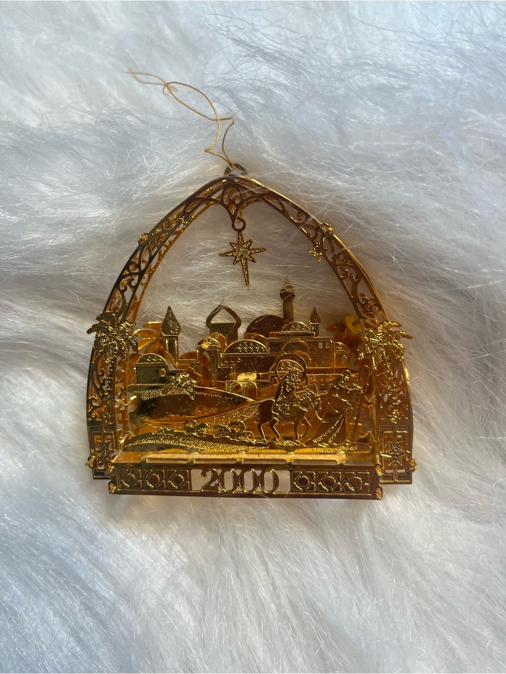 Danbury Mint 2000 23KT Gold Plated Ornament-Bethlehem